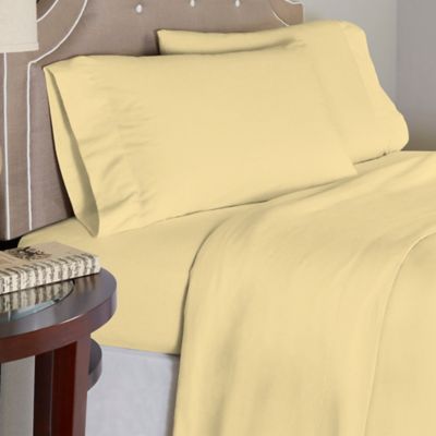 Pointehaven 175 GSM Solid Flannel Queen Sheet Set in Yellow