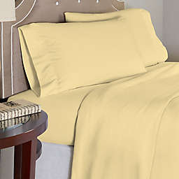 Pointehaven Solid 175 GSM Flannel Twin XL Sheet Set in Yellow