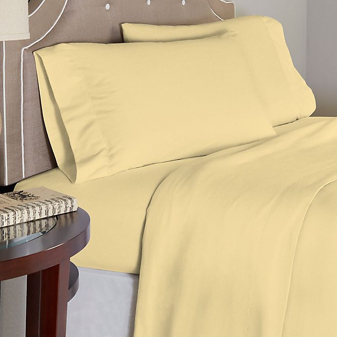 Pointehaven 175 GSM Solid Flannel Twin Sheet Set in Yellow Bed Bath & Beyond