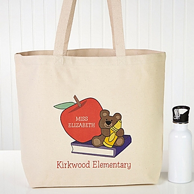Teddy Bear Teacher Canvas Tote Bag. View a larger version of this product image.