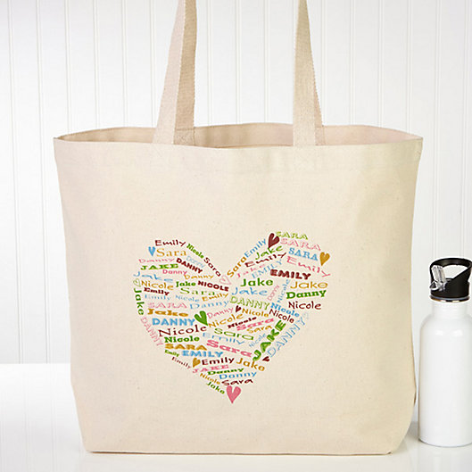 Alternate image 1 for Her Heart of Love Canvas Tote Bag