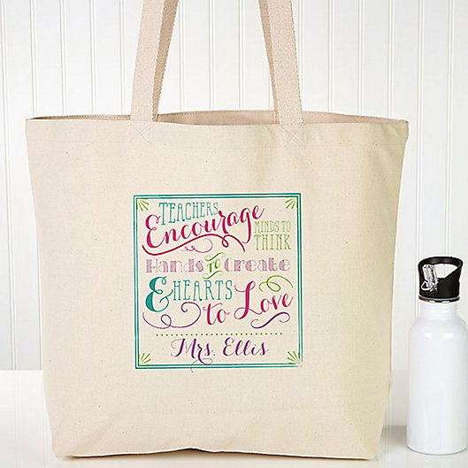 Alternate image 1 for Teacher Quotes Canvas Tote Bag