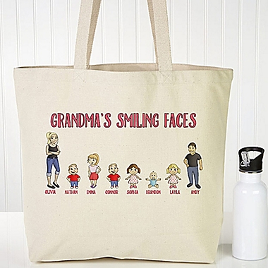Grandchildren Character Canvas Tote Bag. View a larger version of this product image.