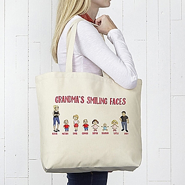 Grandchildren Character Canvas Tote Bag. View a larger version of this product image.
