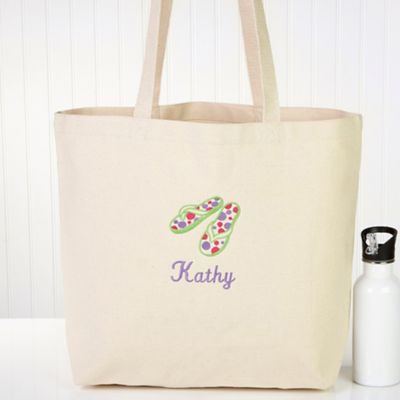 embroidered beach tote