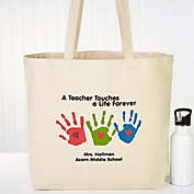 Touches a Life Teacher Canvas Beach Tote Bag