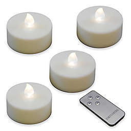 2.25-Inch Flameless Tea Lights with Remote and 2 Timers in White (Set of 4)