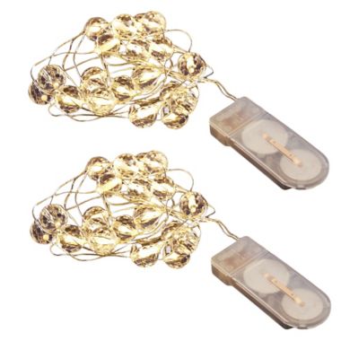 Battery Operated Submersible 40-Light Mini String Lights with Crystal Balls. View a larger version of this product image.