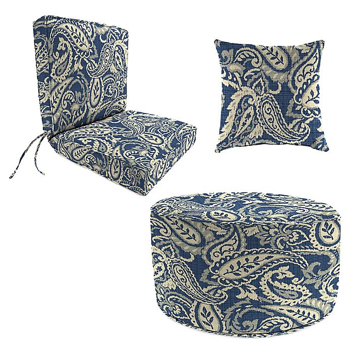 Outdoor Seat Cushion Ottoman And, Nautical Outdoor Seat Cushions