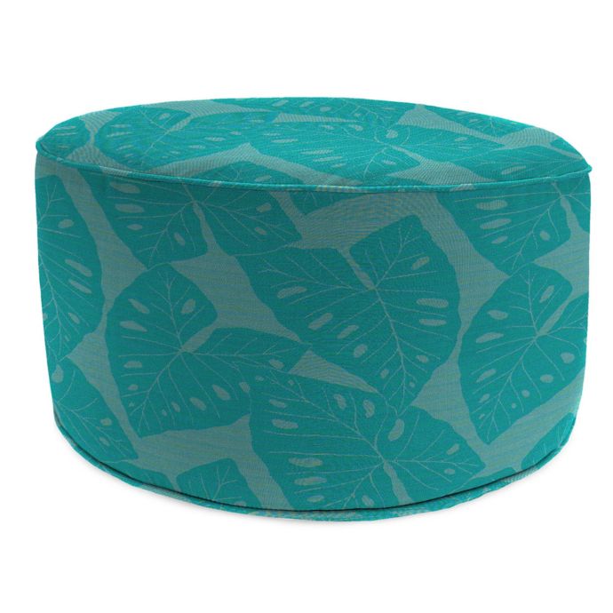 Outdoor Round Pouf Ottoman in Sunbrella® Radiant Lagoon Bed Bath & Beyond