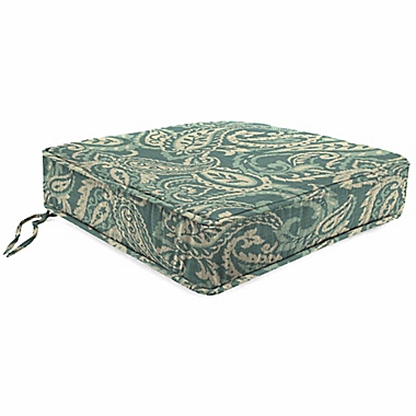 Print Tapered Boxed Chair cushion in Sunbrella&reg; Ayideal Ocean. View a larger version of this product image.