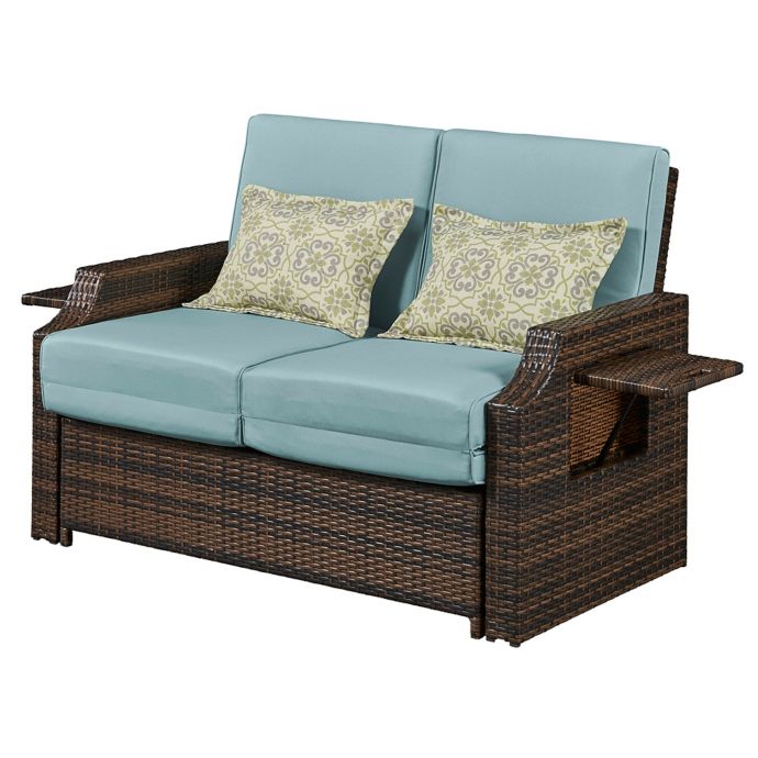 Relax-A-Lounger™ Bahama All-Weather Wicker Outdoor Convertible Loveseat