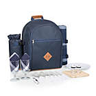 Alternate image 1 for Picnic Time&reg; 19-Piece Insulated Picnic Backpack for 2 in Navy/Brown