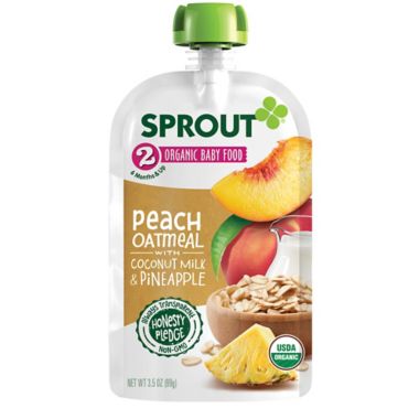 Sprout&reg; 3.5 oz. Stage 2 Peach Organic Oatmeal with Coconut Milk and Pineapple. View a larger version of this product image.