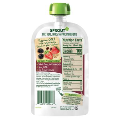 Sprout&reg; 3.5 oz. Stage 2 Mixed Berry Organic Oatmeal. View a larger version of this product image.