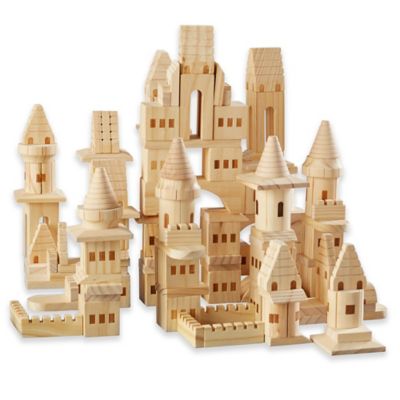 fao schwarz 75 piece solid wood castle blocks