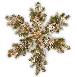 National Tree Company® 32-Inch Pre-Lit LED Snow-Capped Mountain Snowflake Wreath