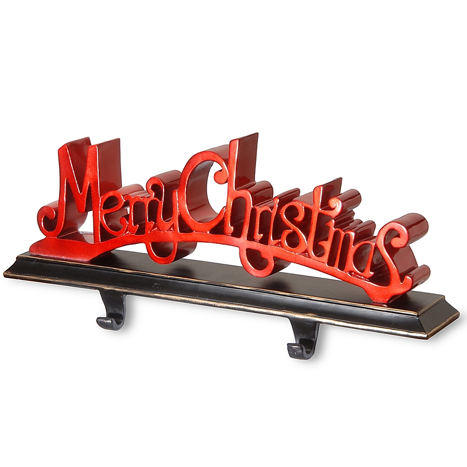 National Tree 18 Inch Polyresin “Merry Christmas” Stocking Holder (RAC-E90277R)