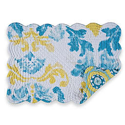 Delilah Quilted Placemats in Yellow/Blue (Set of 6)