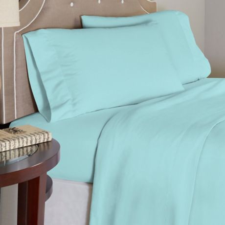 Pointehaven 175gsm Solid Flannel Twin, Aqua Twin Bed Sheets