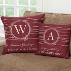 Alternate image 1 for Holiday Wreath 18-Inch Personalized Square Throw Pillow