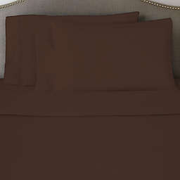 Pointehaven Solid Flannel California King Sheet Set in Chocolate