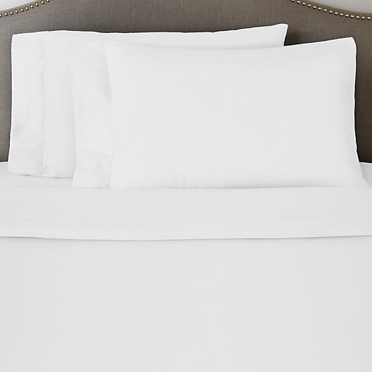 Alternate image 1 for Pointehaven Solid Flannel Twin XL Sheet Set in White