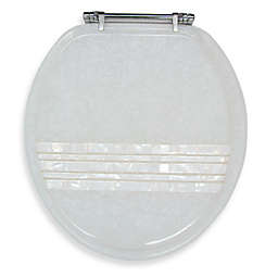 Ginsey Mother of Pearl Banded Lid Standard Resin Toilet Seat