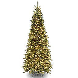 National Tree Company 10-Foot Pre-Lit Tiffany Fir Slim Christmas Tree with Clear Lights