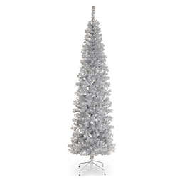 National Tree Company&reg; 7-Foot Tinsel Christmas Tree in Silver
