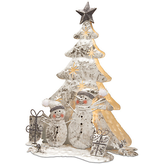 Alternate image 1 for National Tree Company 16-Inch Lighted Tree Snowman Scene