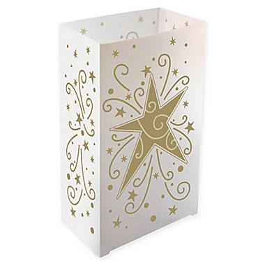Gold Star Plastic Luminaria Lanterns (Set of 10). View a larger version of this product image.