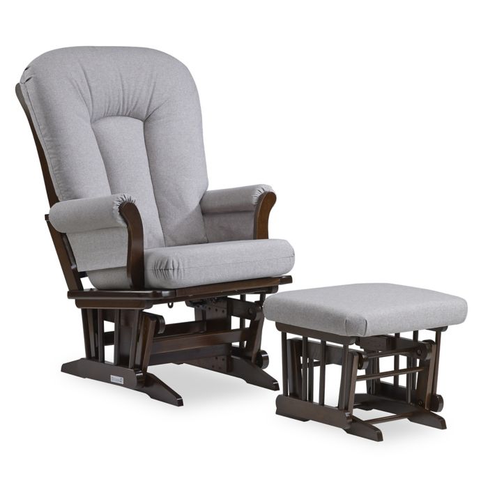 Dutailier Sleigh Glider And Ottoman In Brown Dark Grey Bed Bath