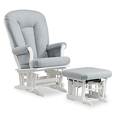 Dutailier&reg; Sleigh Glider and Nursing Ottoman in Light Blue (Set of 2). View a larger version of this product image.
