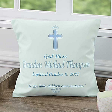 Baptism Day 14-Inch Square Keepsake Pillow. View a larger version of this product image.