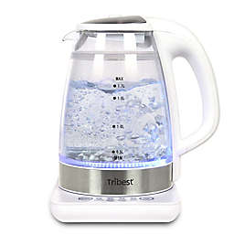 Tribest® Double-Wall Glass Electric Tea Kettle in White/Silver