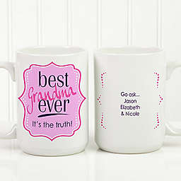 Best Mom Ever 15 oz. Personalized Coffee Mug in White