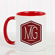 Classic Monogram 11 oz. Coffee Mug in Red/White