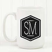 Classic Monogram 15 oz. Coffee Mug in White