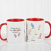 Hands Down 11 oz. Coffee Mug in White/Red