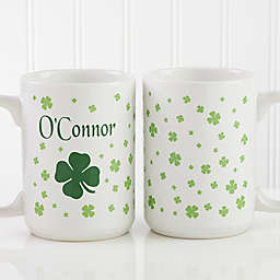 Irish Clover 15 oz. Coffee Mug in White