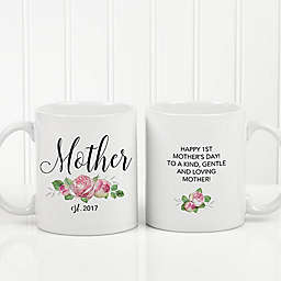 New Mom Floral 11 oz. Coffee Mug in White