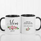 New Mom Floral 11 oz. Coffee Mug in Black