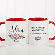 New Mom Floral 11 oz. Coffee Mug in Red