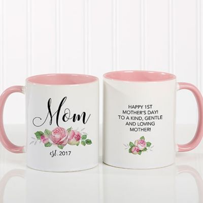 New Mom Floral 11 oz. Coffee Mug in Pink