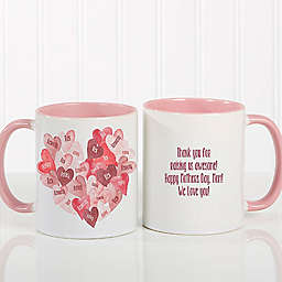 Our Hearts Combined 11 oz. Coffee Mug in Pink/White
