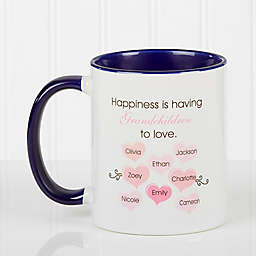 What Is Happiness 11 oz. Coffee Mug in Blue/White