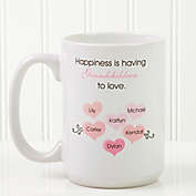 What Is Happiness 15 oz. Coffee Mug in White
