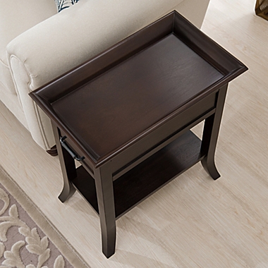 Leick Home Tray Edge Chairside Table in Chocolate Cherry. View a larger version of this product image.