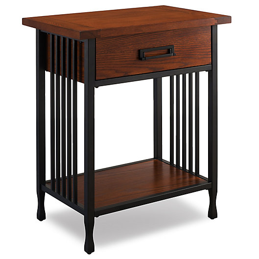 Alternate image 1 for Leick Home Ironcraft End Table in Oak